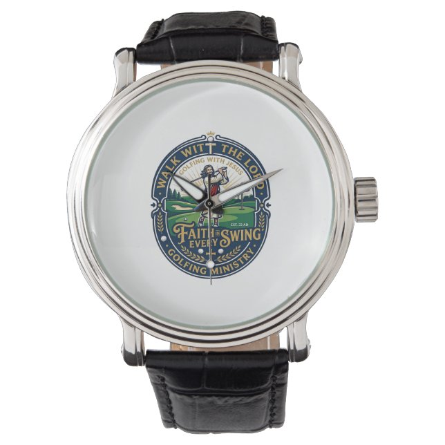 Jesus golftröja trobaserad design_1 armbandsur (Framsida)