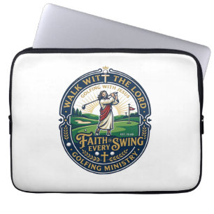 Jesus golftröja trobaserad design_1 laptop fodral