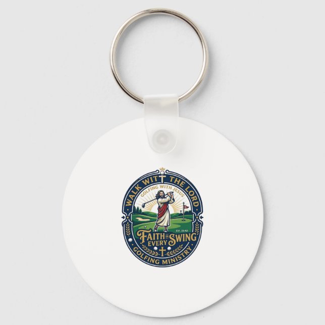 Jesus golftröja trobaserad design_1 nyckelring (Framsida)