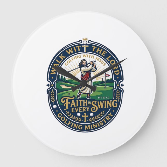 Jesus golftröja trobaserad design_1 stor klocka (Framsida)