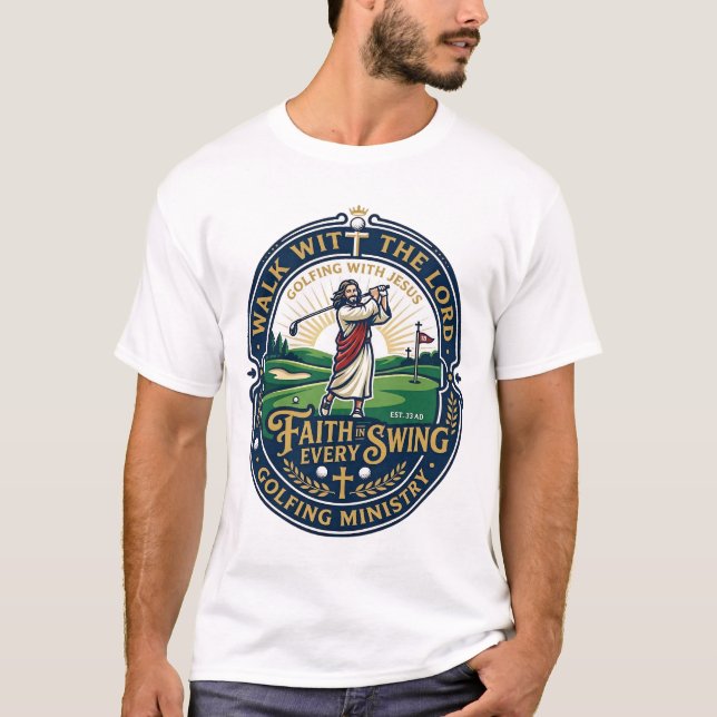 Jesus golftröja trobaserad design_1 t shirt (Framsida)