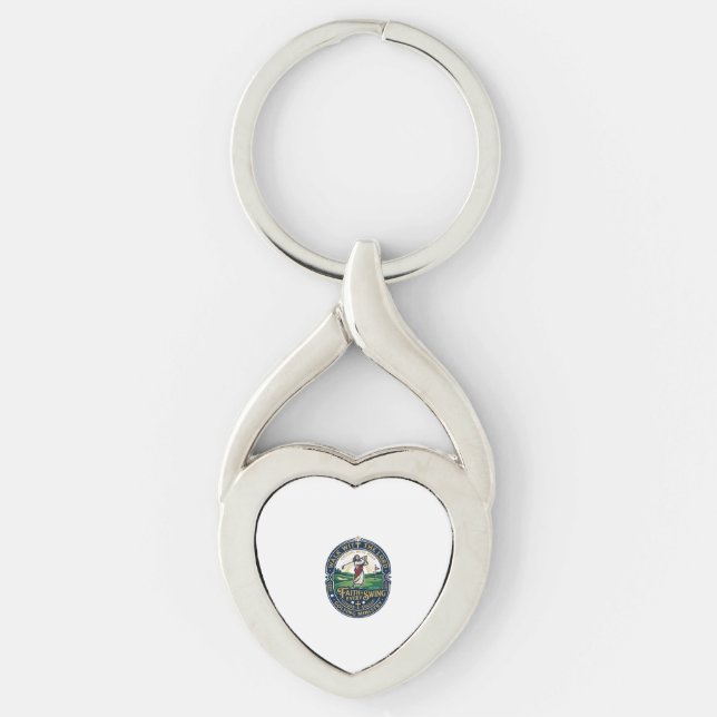 Jesus golftröja trobaserad design_1 twisted heart silverfärgad nyckelring (Framsidan)