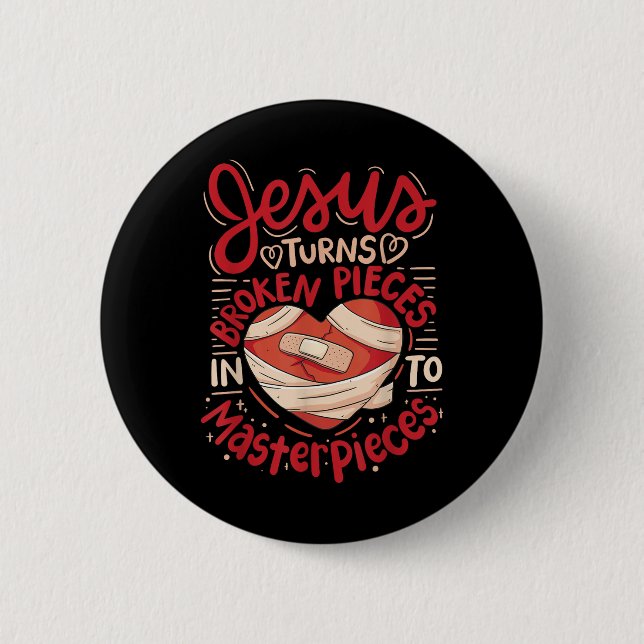 Jesus gör trasiga bitar till mästerverk  knapp (Framsida)