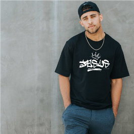 Jesus graffiti krona bible verse christian t shirt