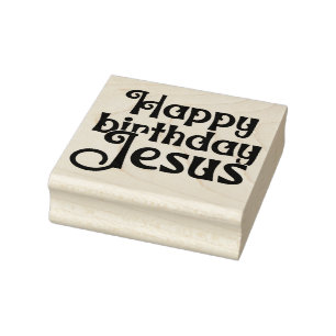 Jesus Grattis på födelsedagen, jultorg Wood Stämpel