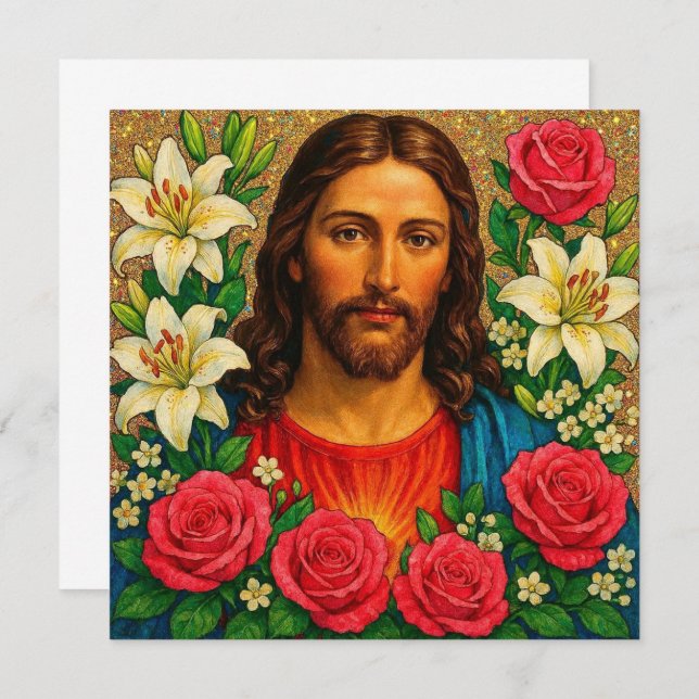 Jesus Greeting Card. (Fram/baksida)