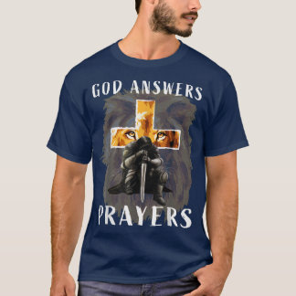 Jesus Gud Answers Prayers Warrior Manar Christian T Shirt