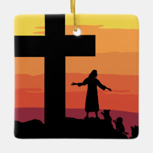 Jesus Gud Kor Djur Djuromsorg Anpassningsbar Jul Julgransprydnad Keramik
