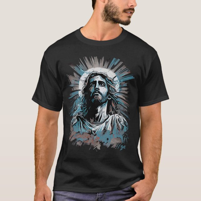 Jesus Guds Son Världens Ljus T Shirt (Framsida)
