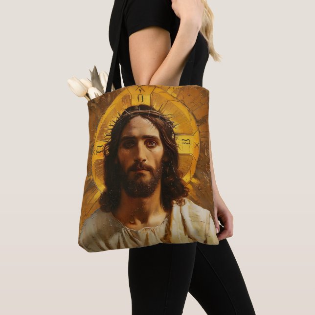 Jesus Guld Religiösa Tygkasse (Närbild)