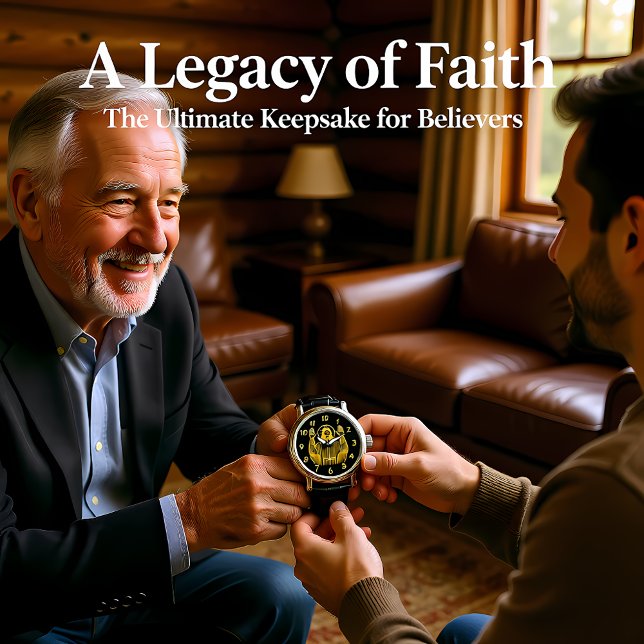 Jesus gyllene representation med upphöjt Händer Armbandsur (Skapare uppladdad)