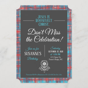 Jesus H. Roosevelt Tartan Birthday-inbjudan Inbjudningar