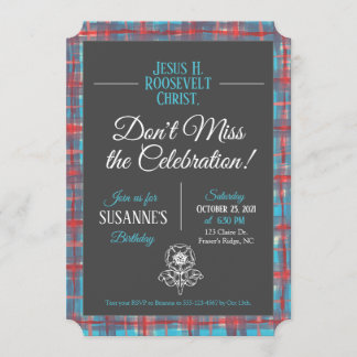 Jesus H. Roosevelt Tartan Birthday-inbjudan Inbjudningar