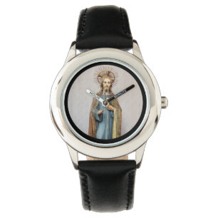 Jesus hållande guld- sakral hjärta armbandsur
