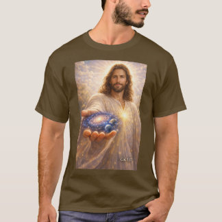 Jesus håller universum i sina händer T-shirt