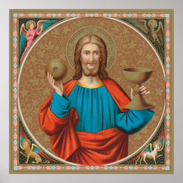 Jesus håller upp eukaristin (SNV 050) Poster (Framsidan)