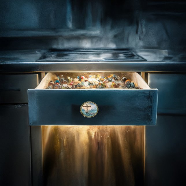 Jesus hänger från en kristen kryssning kor. knopp (Skapare uppladdad)