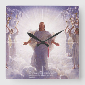 Jesus & hans änglar 1 vägg tar tid på fyrkantig klocka