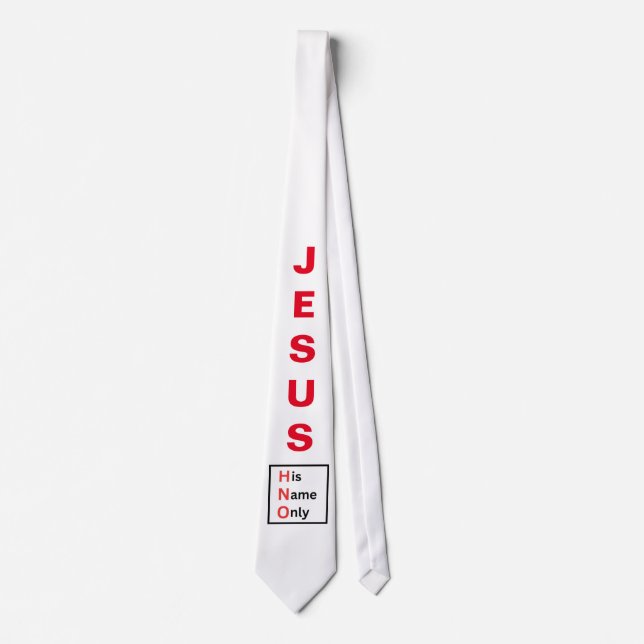 Jesus - Hans Namn Endast Neck Tie (vit) (original) Slips (Framsida)