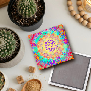 Jesus har betydelse för Trendiget Blommigt för Rol Magnet