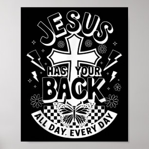 Jesus har din bakgård Groovy Retro Christian Manar Poster