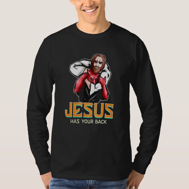 Jesus har din bakgrund i Jiujitsu T Shirt (Framsida)