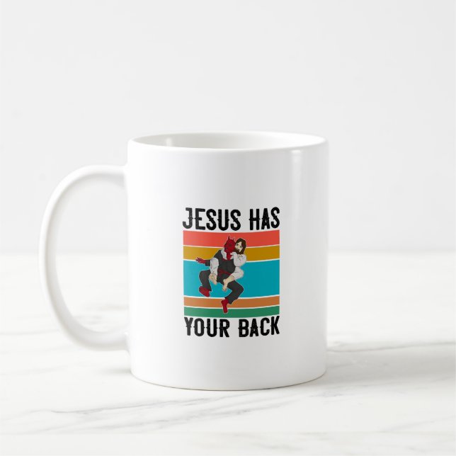 Jesus har din brasilianska Jiu Jitsu Gift Chris Kaffemugg (Vänster)