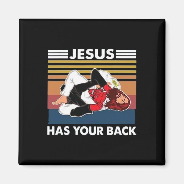 Jesus har din CK Karate Magnet (Framsidan)