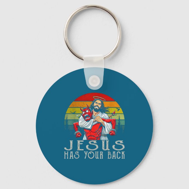 Jesus Har Din Rygg ! Jesus  Nyckelring (Framsida)