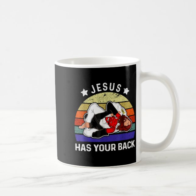 Jesus Har Din Rygg Jiu Jitsu Grappling vs Djävulen Kaffemugg (Höger)