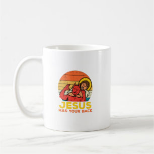 Jesus har ditt tillbaka Jiu Jitsu Retro Christian Kaffemugg