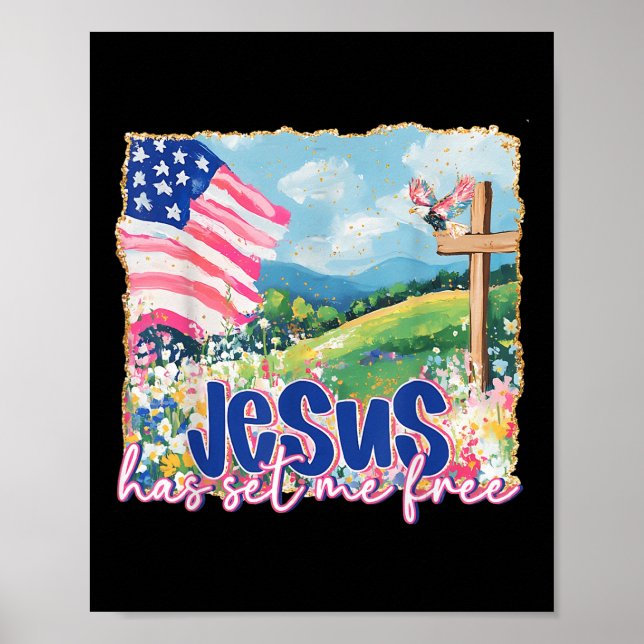 Jesus har gett mig gratis kristen bibel 4 juli poster (Framsidan)