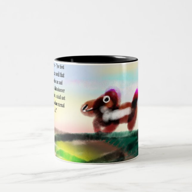 jesus här med oss Två-Tonad mugg (Center)