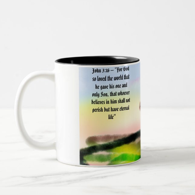 jesus här med oss Två-Tonad mugg (Vänster)
