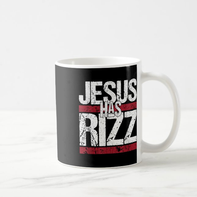 Jesus har Rizz Simple Christian Faith Believer Gud Kaffemugg (Höger)