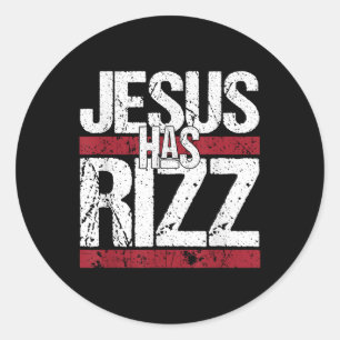 Jesus har Rizz Simple Christian Faith Believer Gud Runt Klistermärke