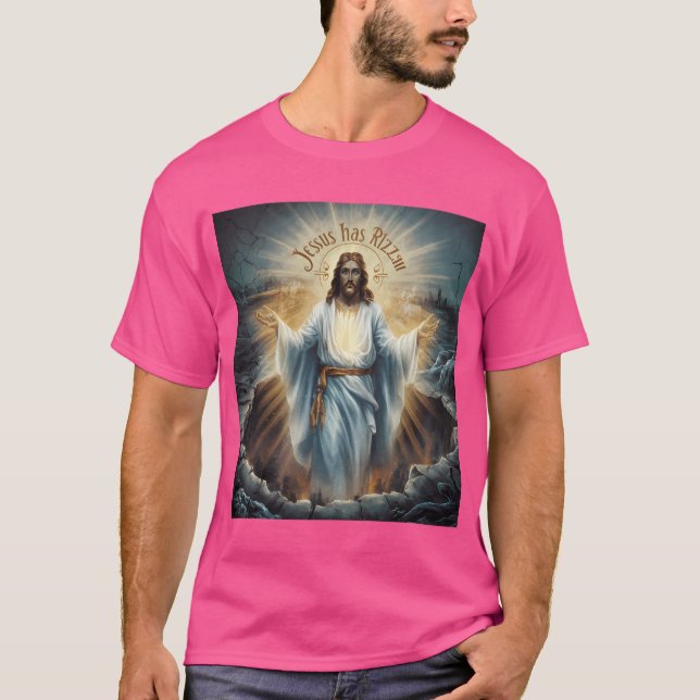 Jesus har Rizzen .Christian Painting T Shirt (Framsida)