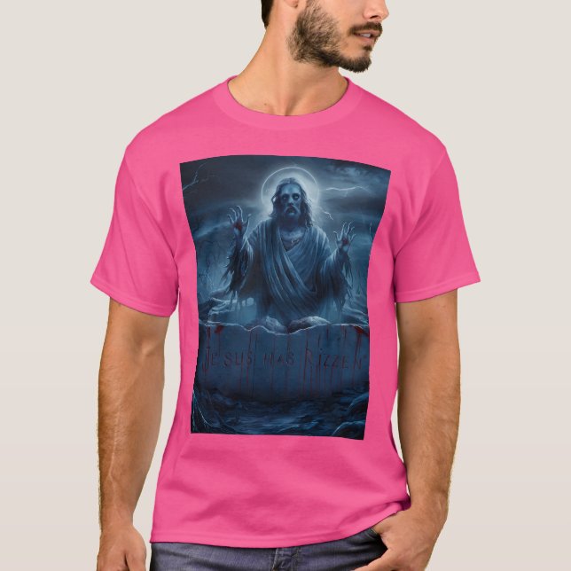 Jesus har Rizzen. Jesus Zombie Funny T Shirt (Framsida)