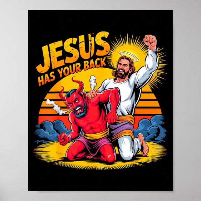 Jesus Has Your Back Christian Faith  Poster (Framsidan)