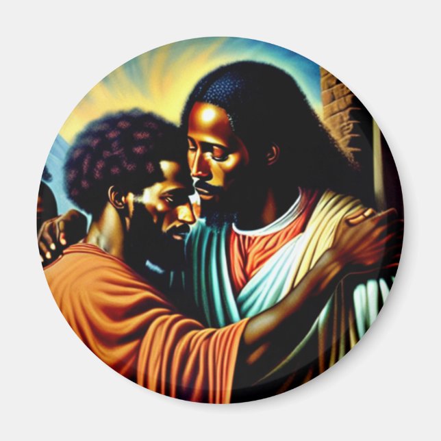 Jesus Heals a Blind Man Magnet (Framsidan)