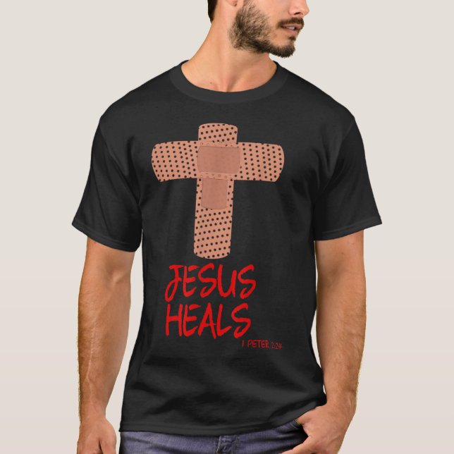 JESUS HEALS Christian Kor Nurse Mamma Women Makfe  T Shirt (Framsida)