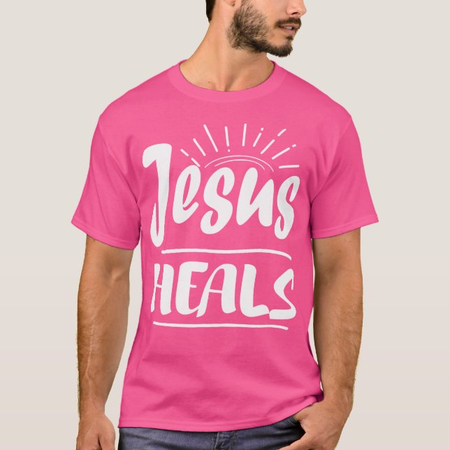 Jesus Heals för kristendomen T Shirt (Framsida)
