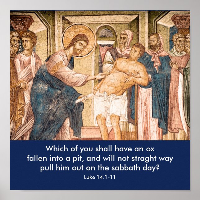 Jesus Heals Man med dropsy - Poster (Framsidan)