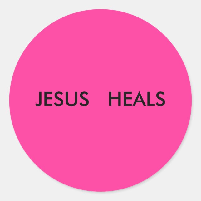 JESUS HEALS RUNT KLISTERMÄRKE (Framsida)