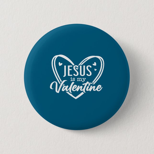 Jesus Heart Christian Faith Love Valentines Day Me Knapp (Framsida)