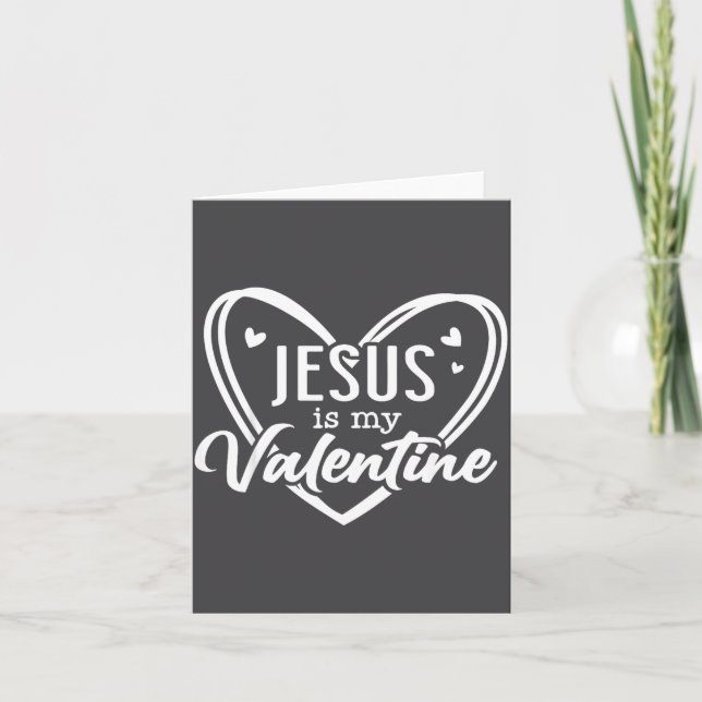 Jesus Heart Christian Faith Love Valentines Day Me Kort (Framsida)