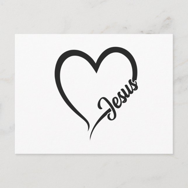 JESUS HEART MEDDELANDE VYKORT (Framsida)