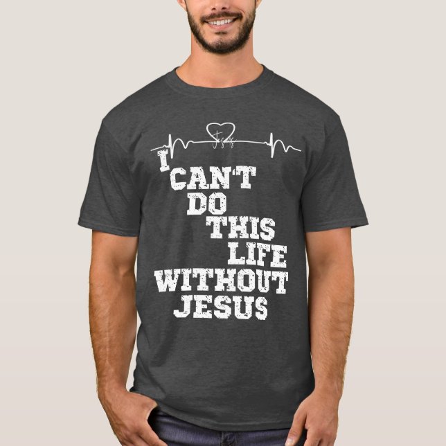 Jesus Heartslag med inspirerande kristen citat T Shirt (Framsida)