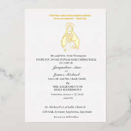 Jesus Helig Heart katolsk Foil-inbjudan
