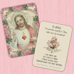 Jesus Helig Heart Virgin Mary Prayer Placeringskort